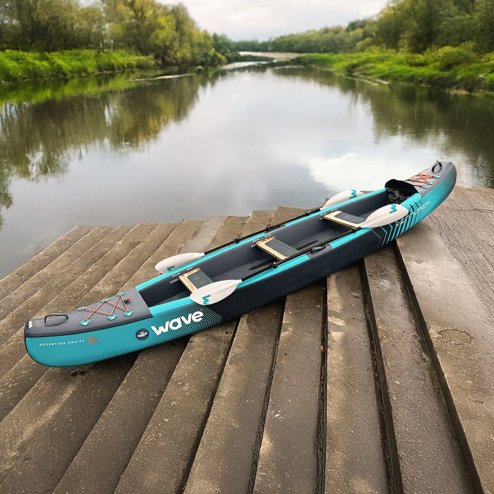 Venturer Inflatable Canoe | 2-3 Person Canoe Wave Sups