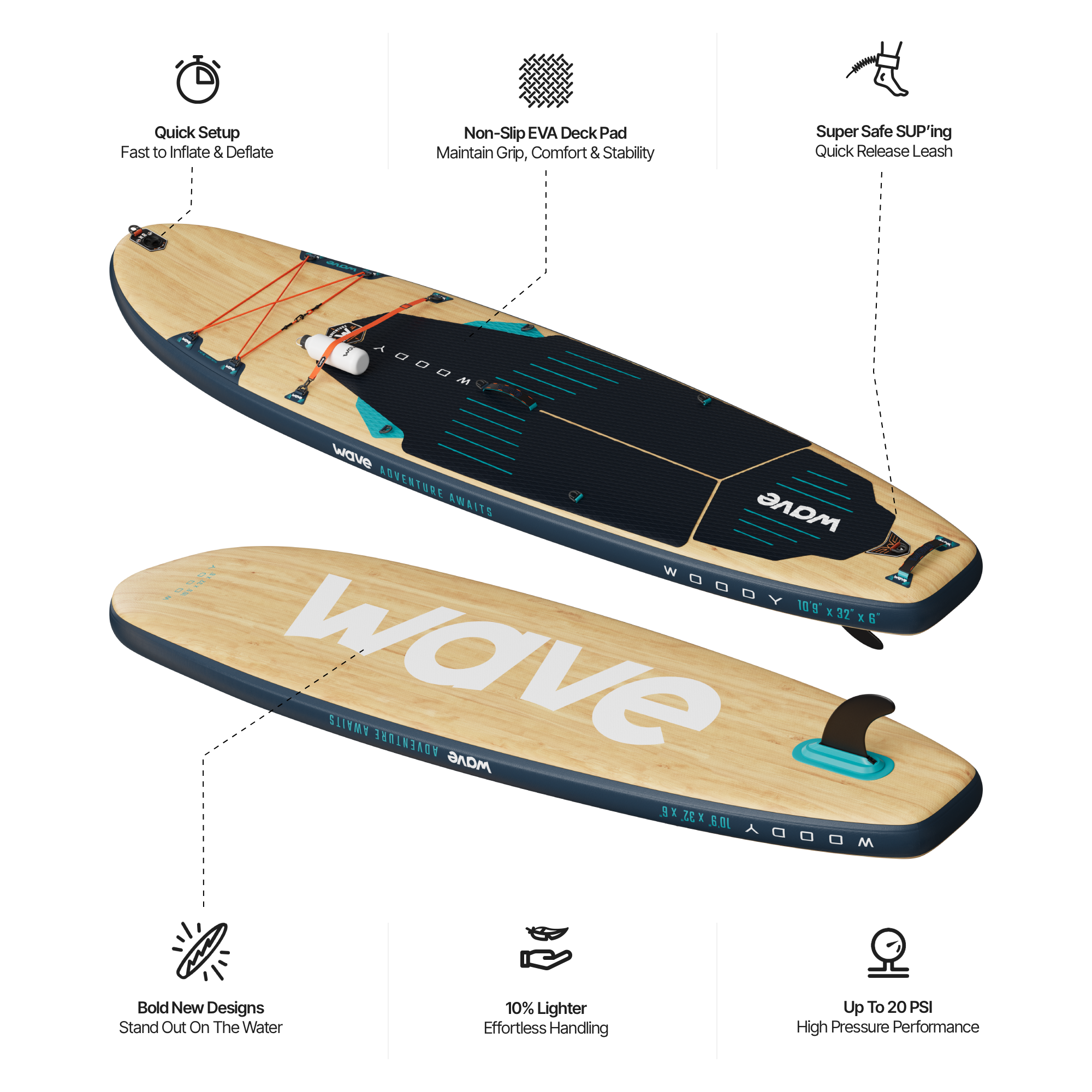 Woody 3.0 SUP | Inflatable Paddleboard | 10'9ft