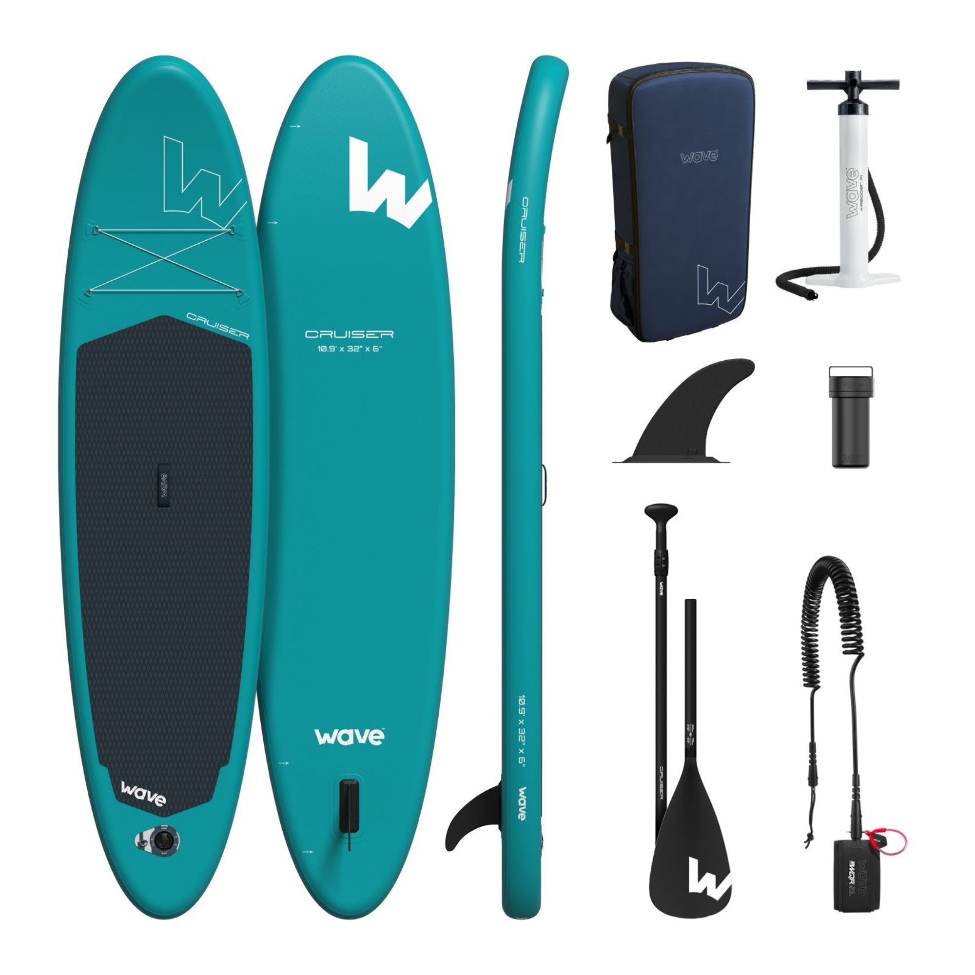 Cruiser 2.0 SUP | Inflatable Paddle Board | 10'9ft | Aqua - Wave Sups UK