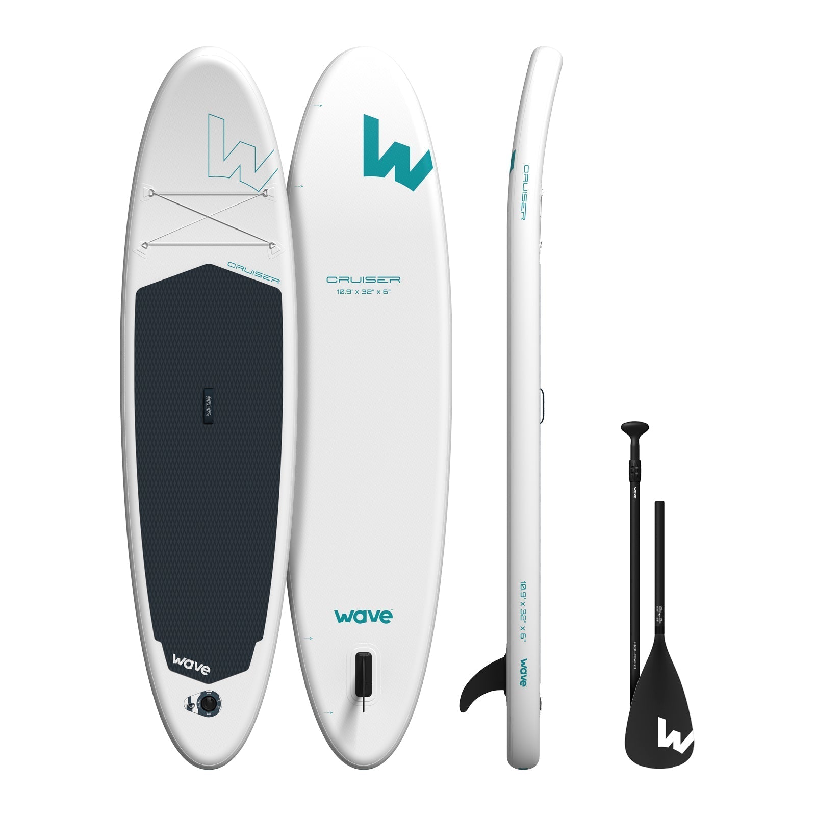 Cruiser 2.0 SUP | Inflatable Paddleboard | 10'9ft Paddleboards Wave Sups White 10'9 | 327x81x15cm