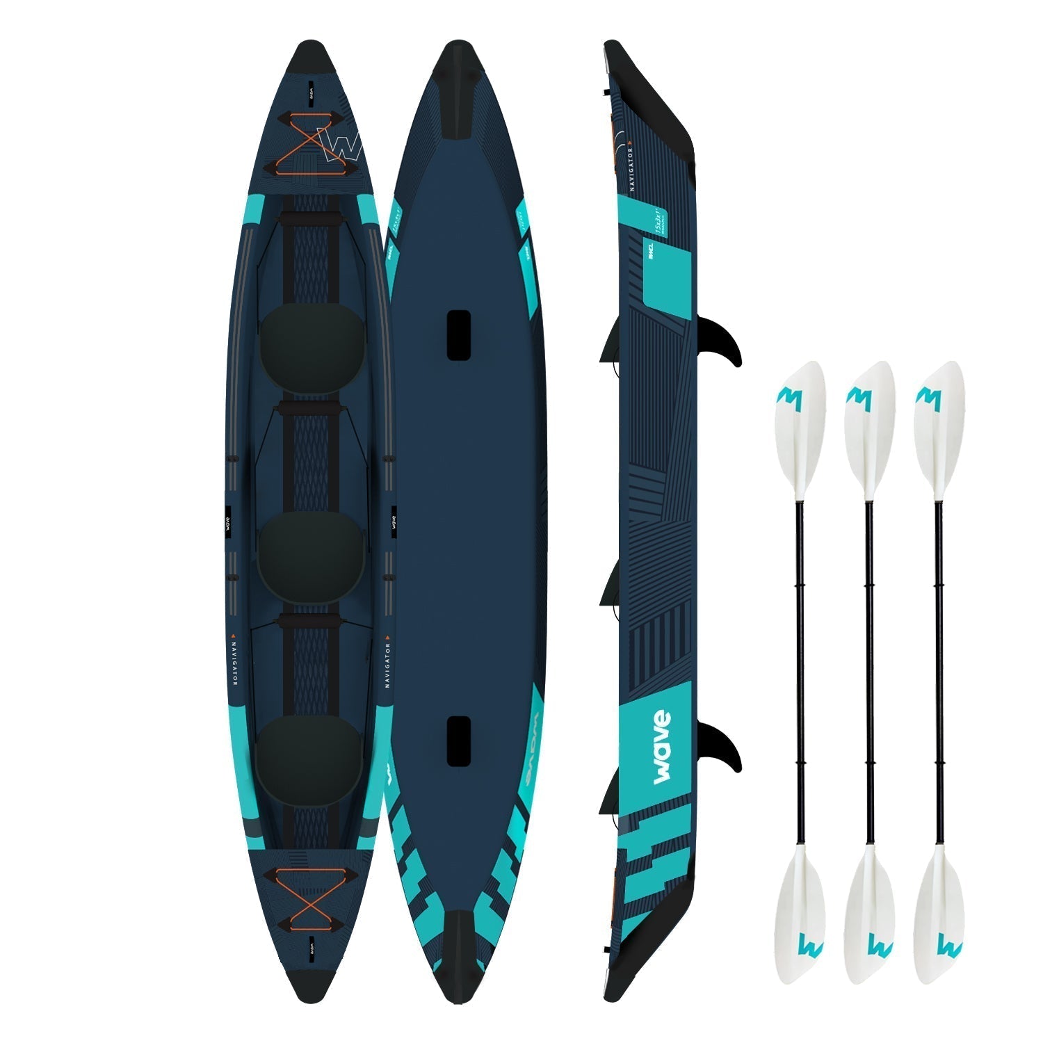 Navigator | Inflatable Kayak | Drop-Stitch | 1-2/2-3 Seater Kayak Wave Sups 2-3 Seater