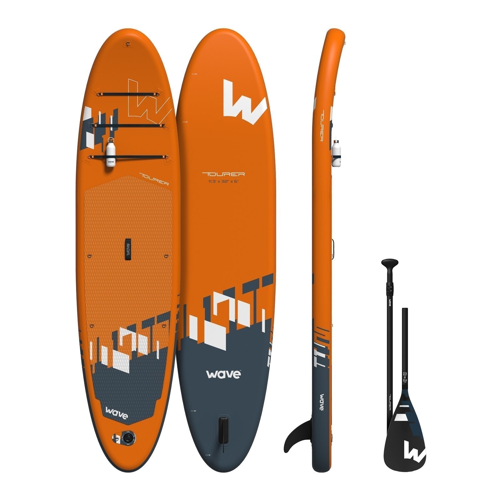 Tourer 2.0 SUP | Inflatable Paddleboard | 10'3/11'3ft Paddleboards Wave Sups Orange 10'3 | 312x81x15cm