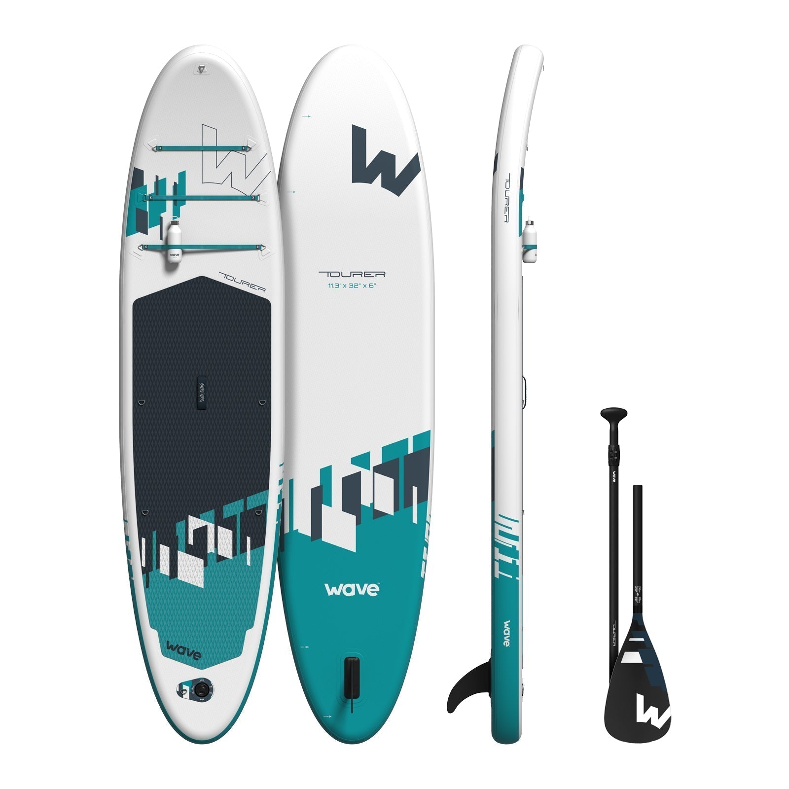Tourer 2.0 SUP | Inflatable Paddleboard | 10'3/11'3ft Paddleboards Wave Sups White 10'3 | 312x81x15cm
