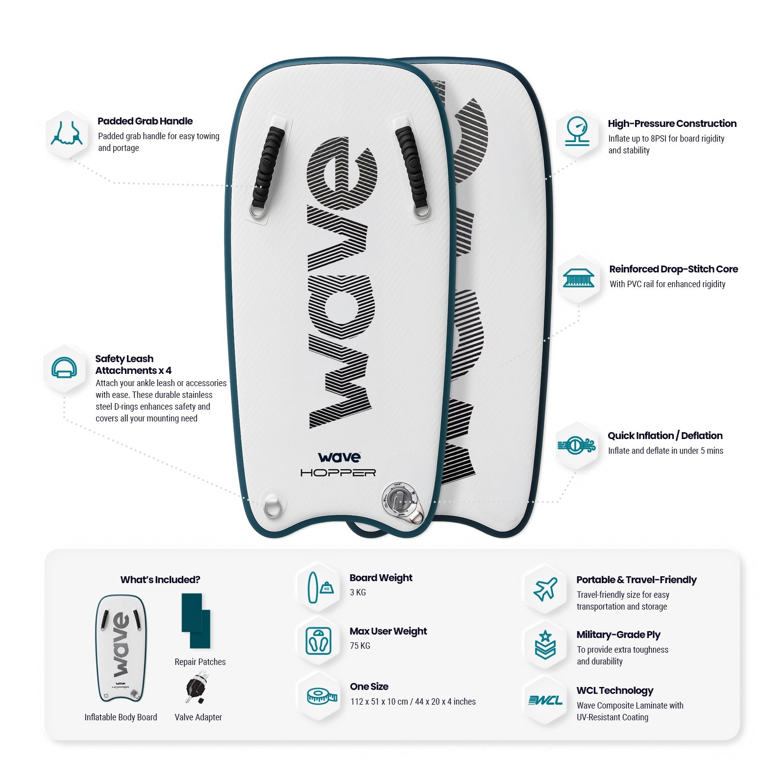 Wave Hopper | Inflatable Body Board Body Board Wave Sups UK