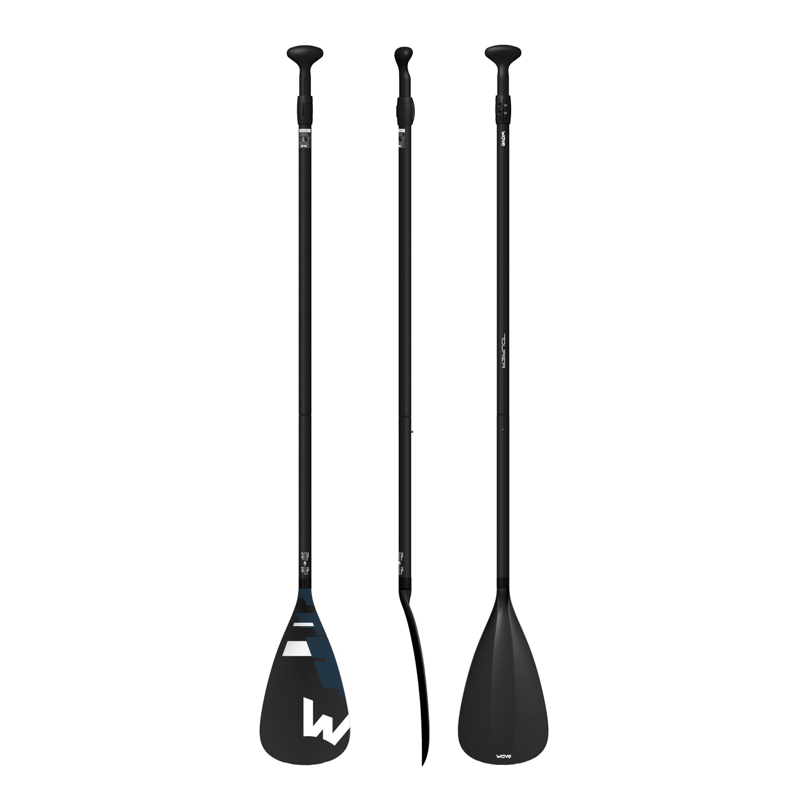 Aluminium Paddle | Tourer 2.0 SUP | Black - Wave Sups UK