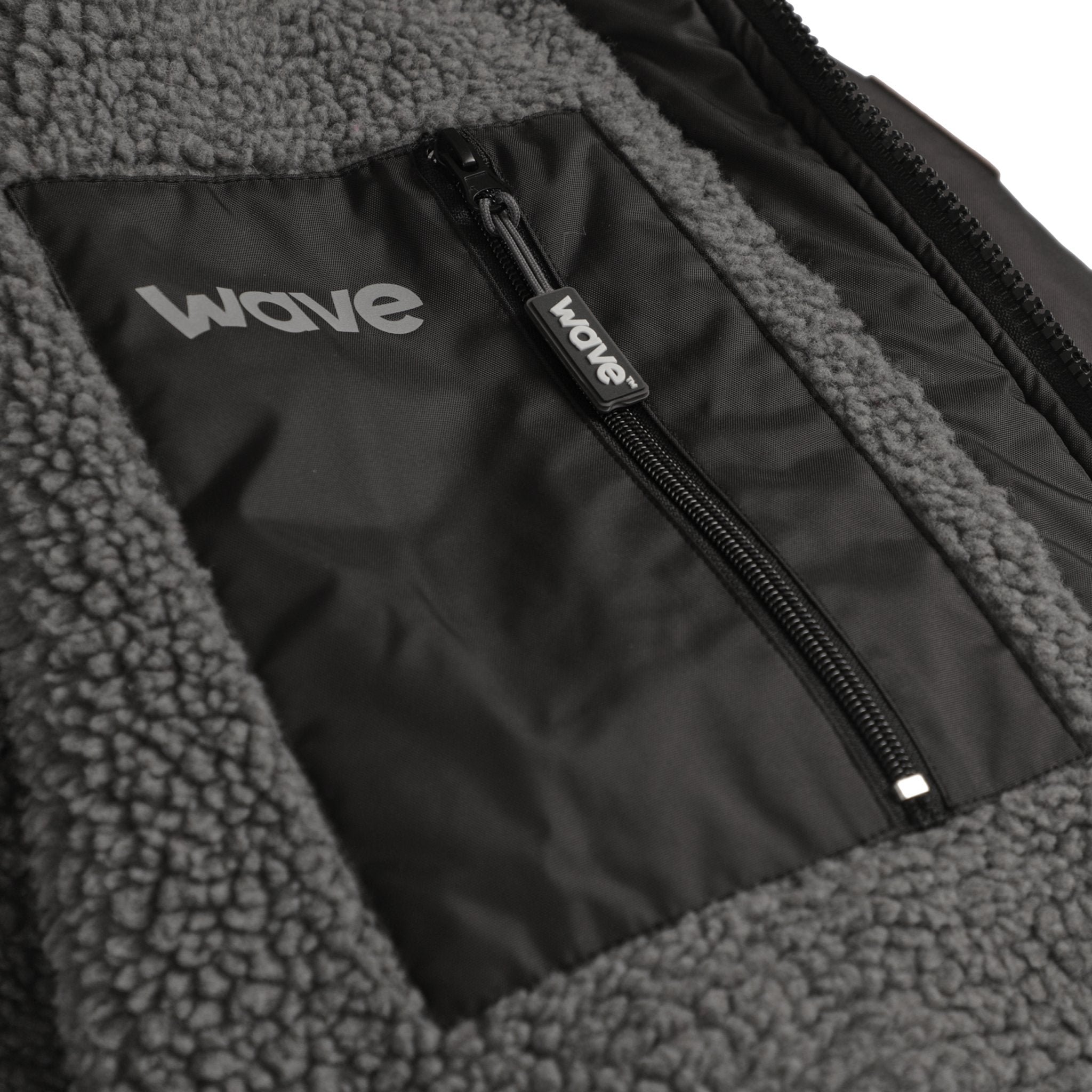 Fleece-Lined Changing Robe | Unisex | Black & Grey - Wave Sups UK