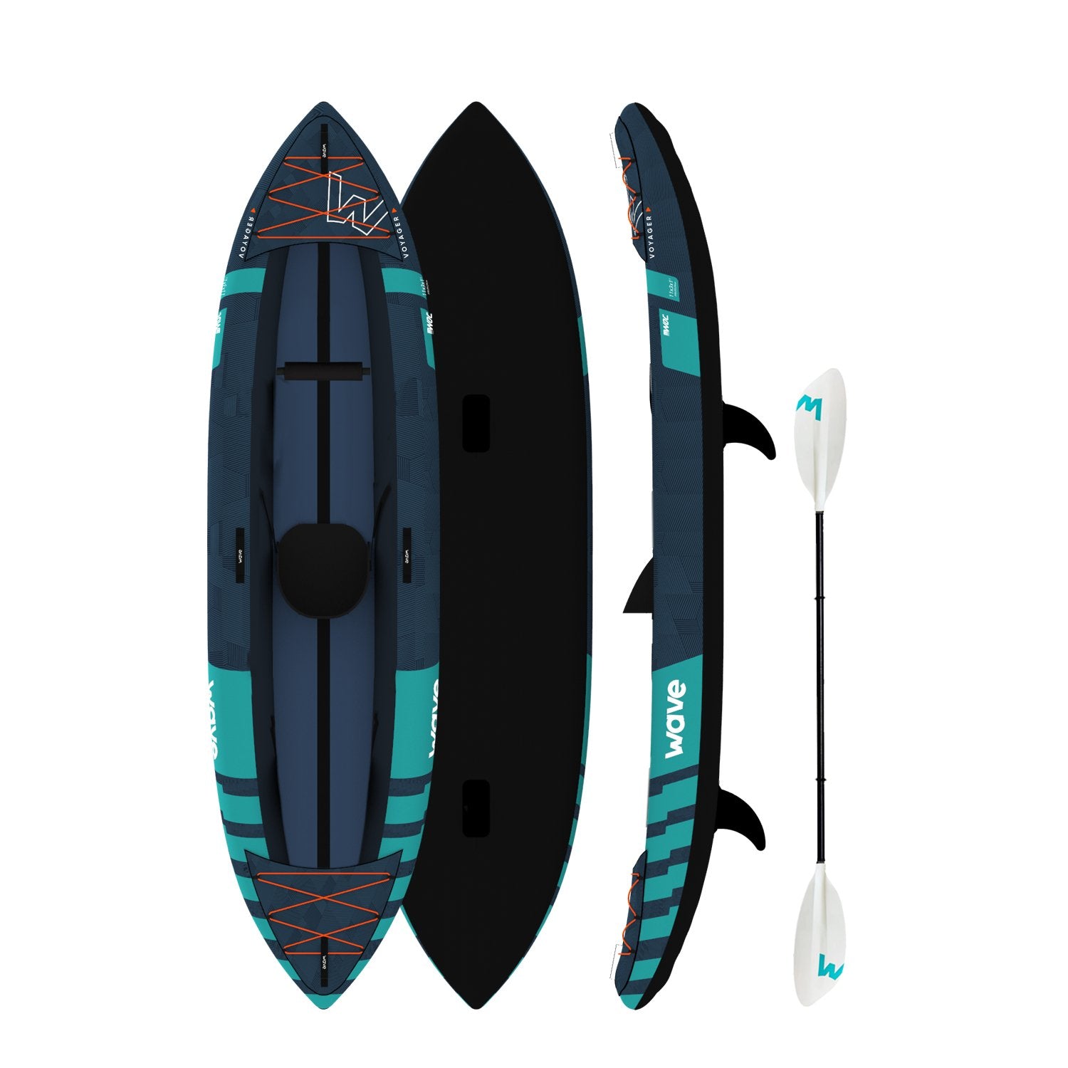 Voyager | Inflatable Kayak | Oxford Cloth | 1-2/2-3 Seater Kayaks Wave Sups 1 Seater