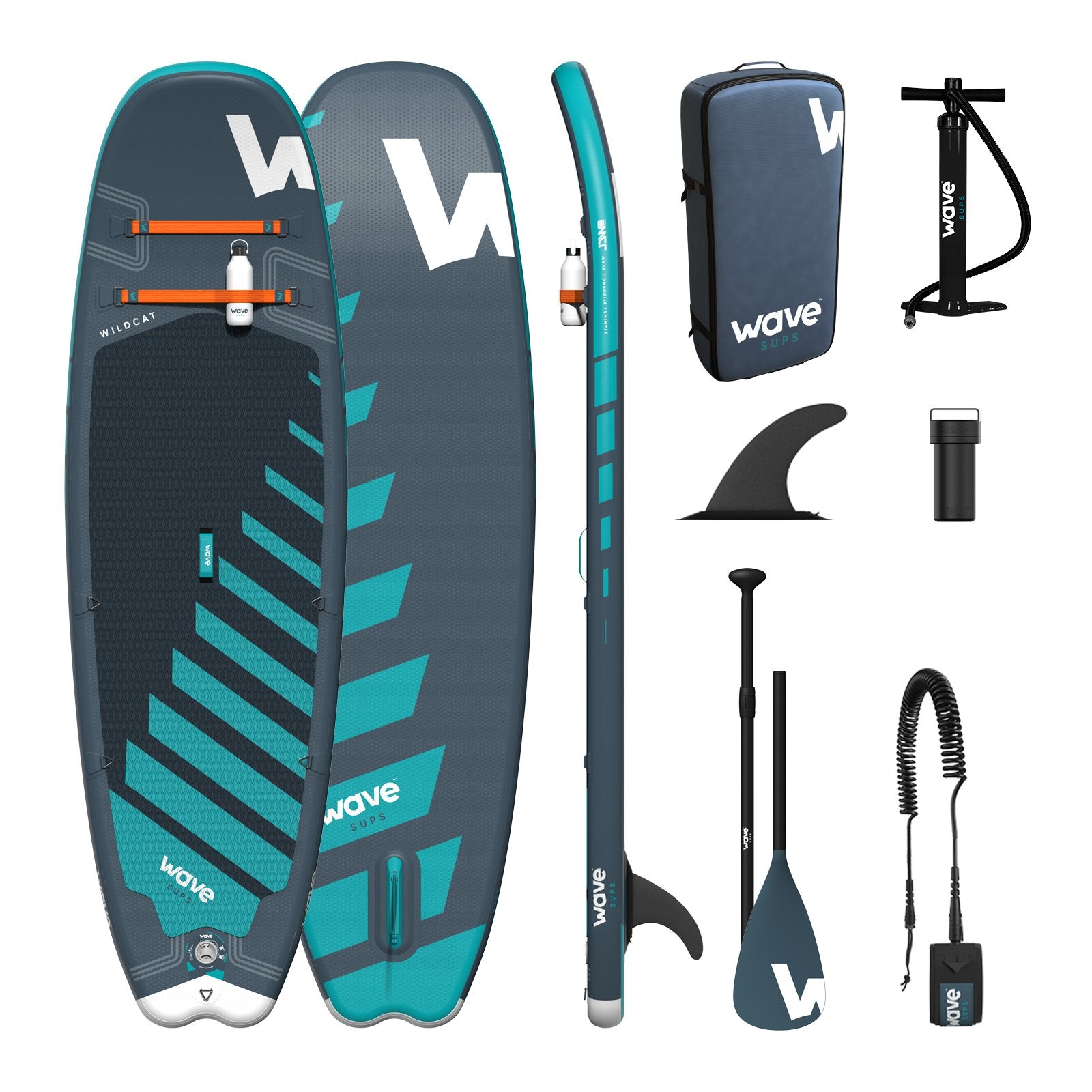 Wildcat SUP | Inflatable Stand-Up Paddleboard | Surf SUP Package | 8.6ft | Navy - Wave Sups UK