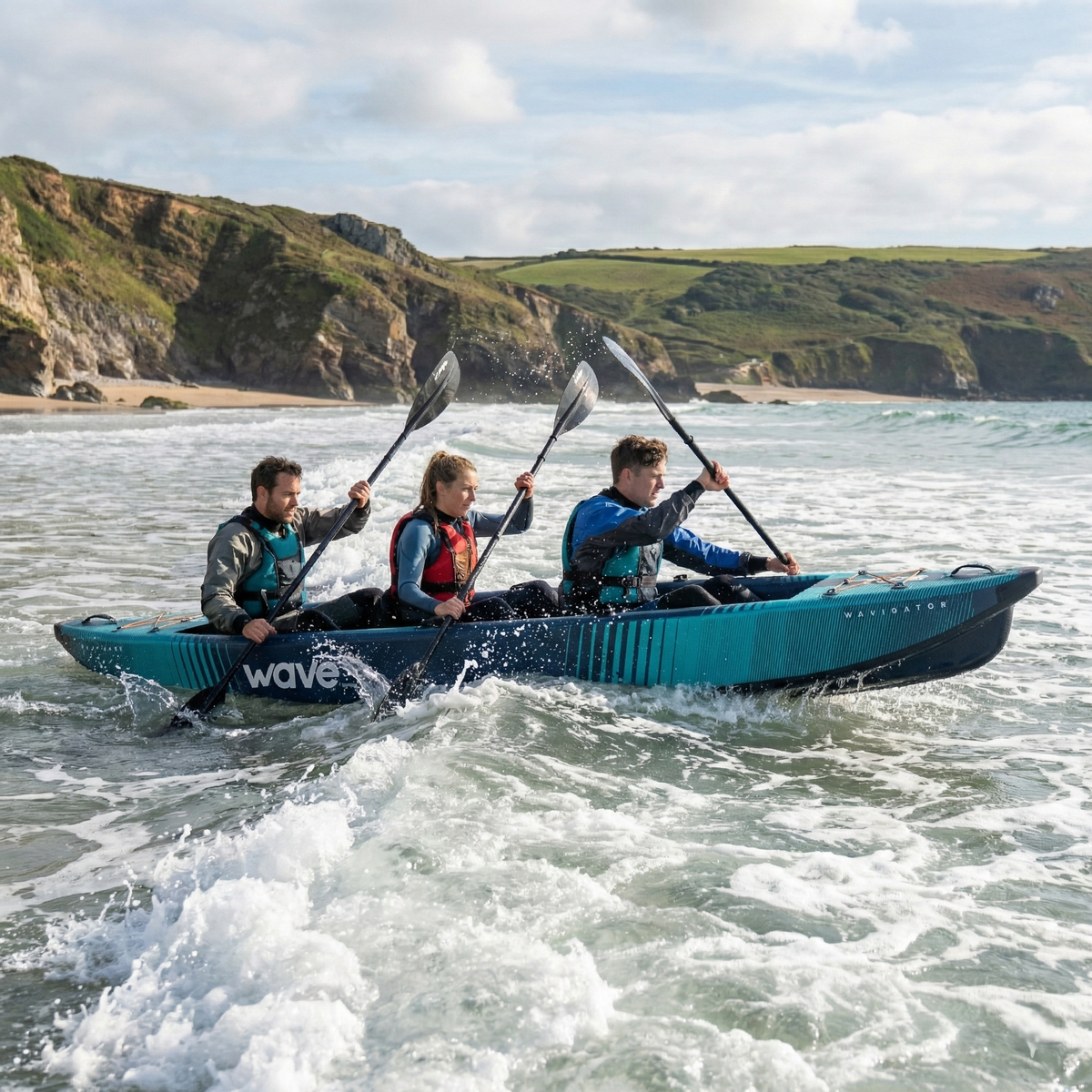 Navigator 2-Seater Dropstich Inflatable Kayak | 1-2 Person Kayak Navy ...