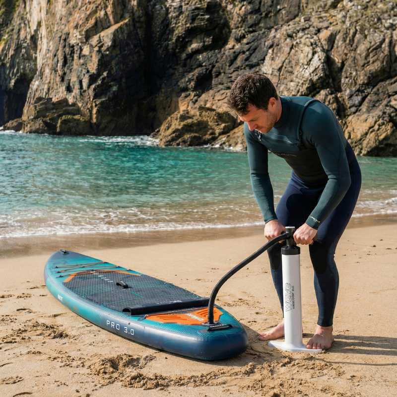 Pro SUP | Inflatable Stand-Up Paddle Board | 12'6ft | Navy, Teal | Wave ...