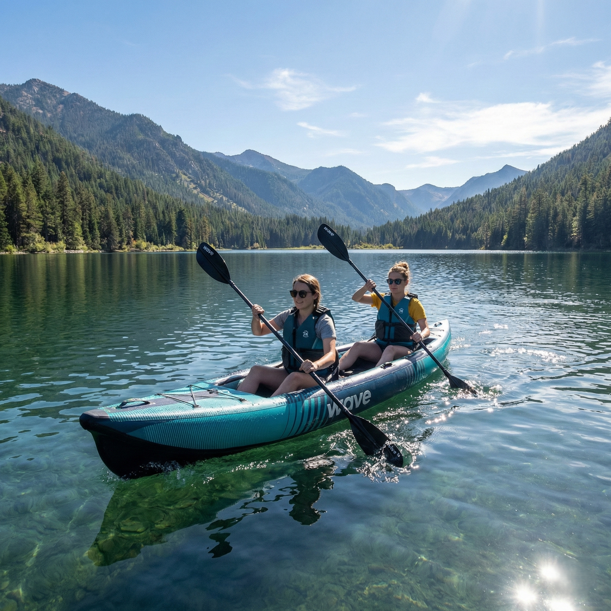 Navigator 2-Seater Dropstich Inflatable Kayak | 1-2 Person Kayak Navy ...