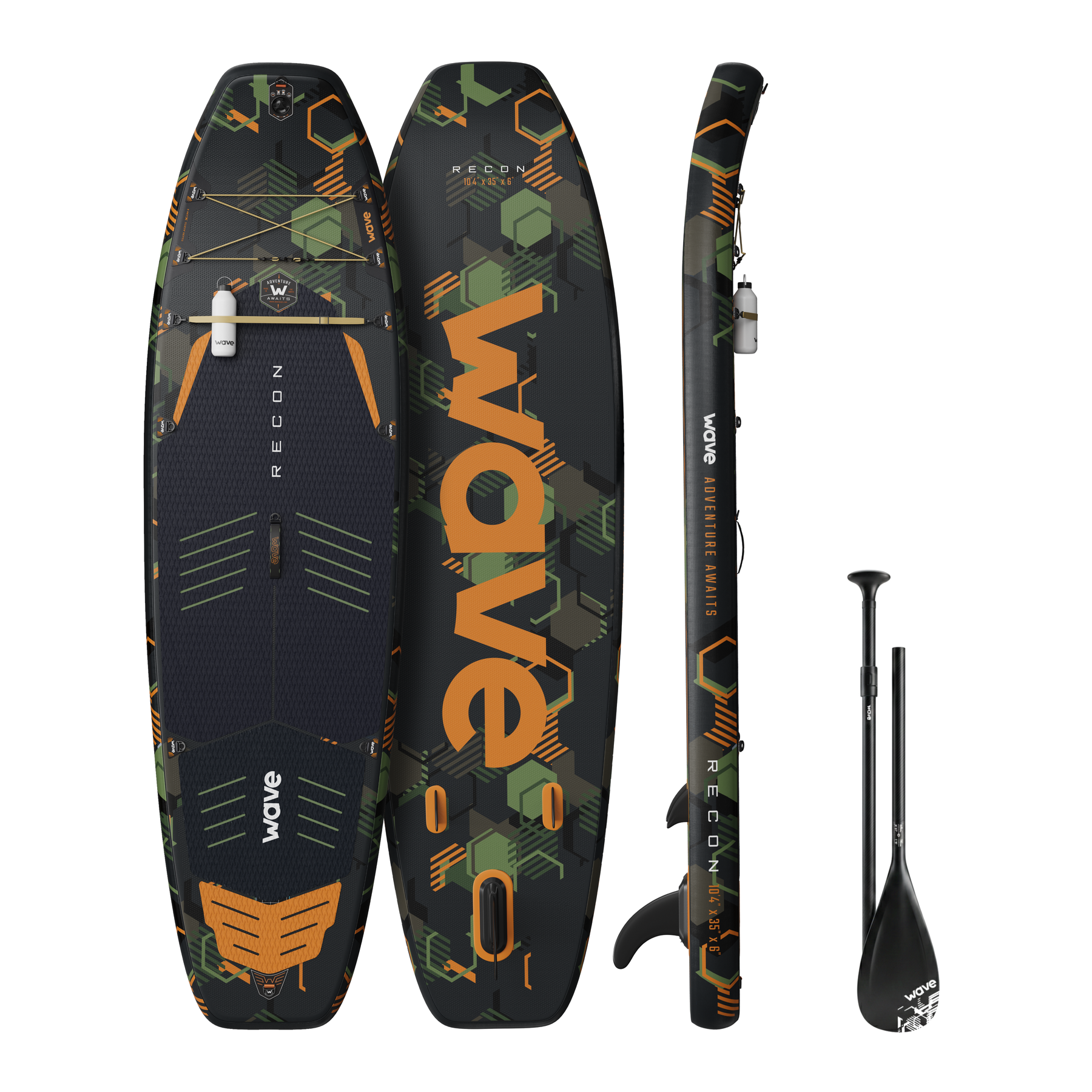 The Recon 3.0 SUP inflatable paddleboard with paddle and pump