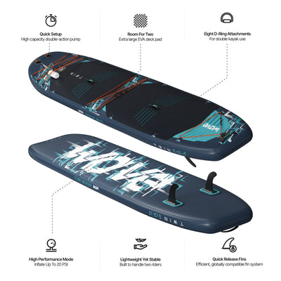 Wave Twin 3.0 | Inflatable Tandem Paddleboard for 2 | 15ft iSUP