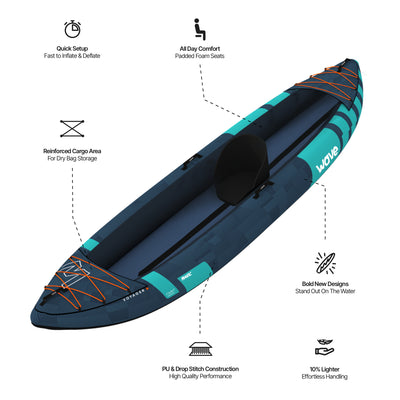 Voyager | Inflatable Kayak | Oxford Cloth  | 1-2 Seater