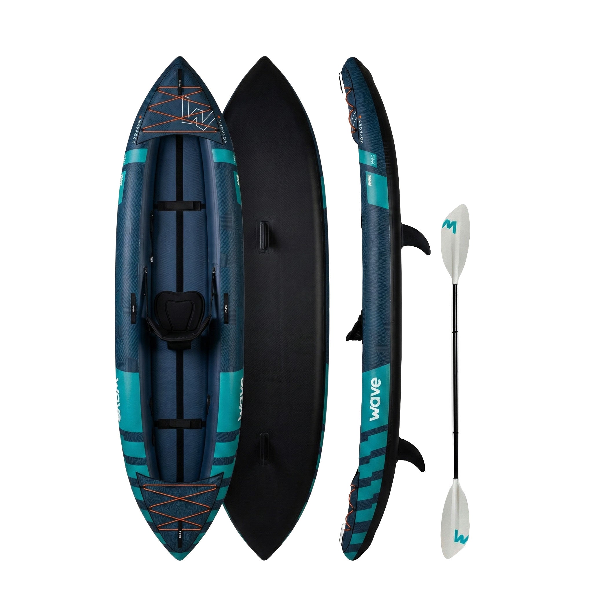 Voyager Inflatable Kayak | 1/2 Person | 1 Seater | Wave Kayaks