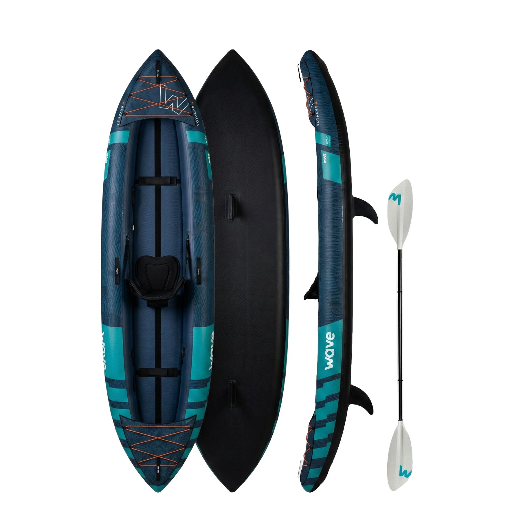 Voyager inflatable kayak with sit-in cockpit for 1 to 2 people