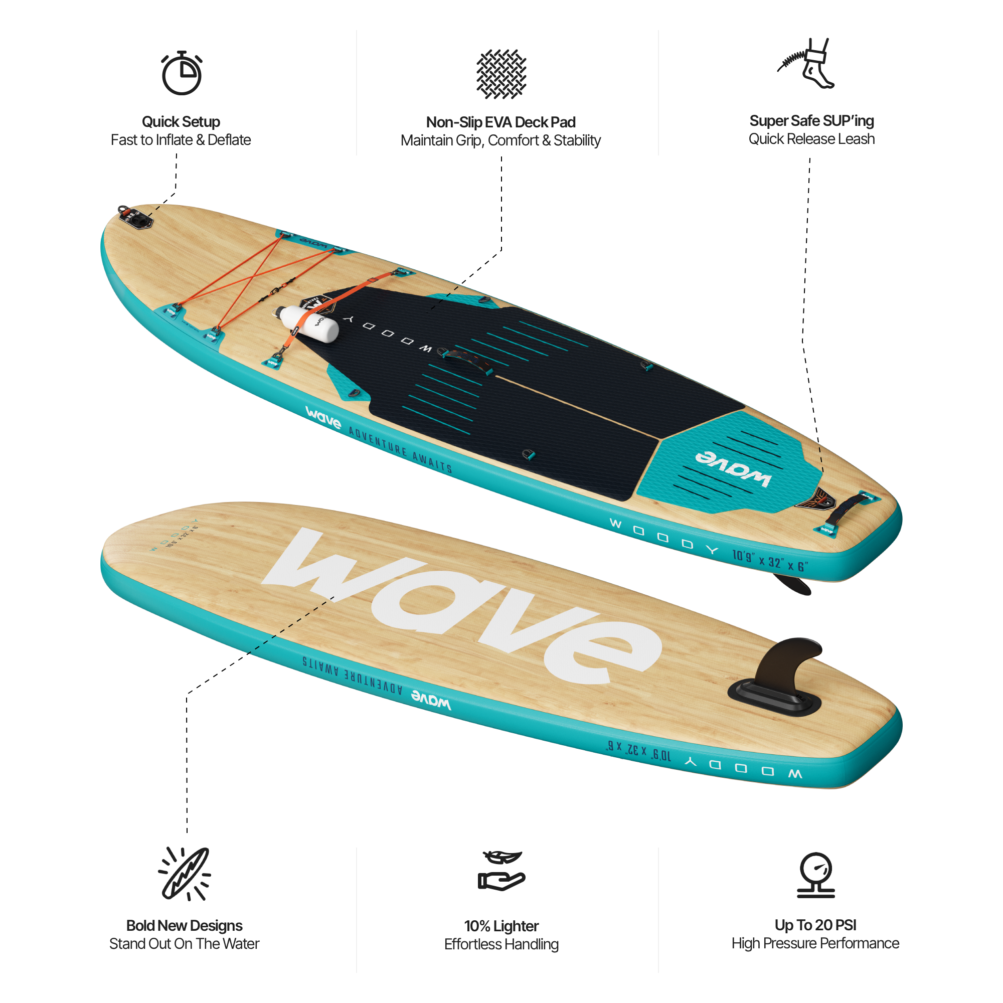 Woody 3.0 SUP | Inflatable Paddleboard | 10'9ft