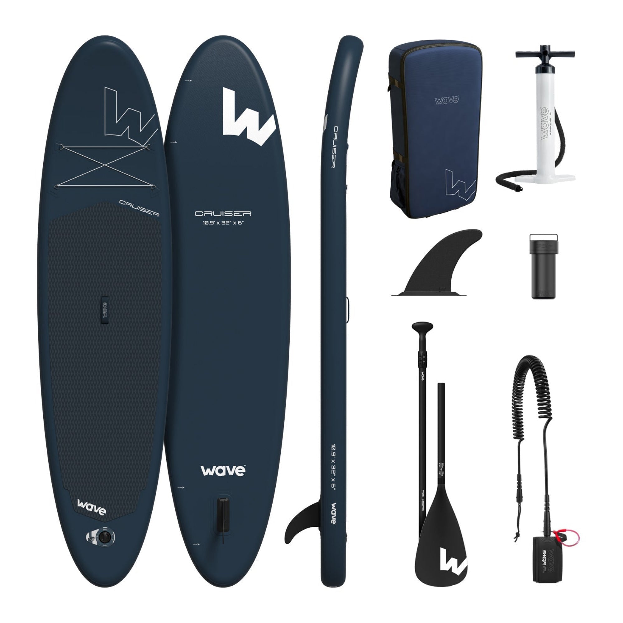 Cruiser 2.0 SUP | Inflatable Paddle Board | 10'9ft | Navy - Wave Sups UK