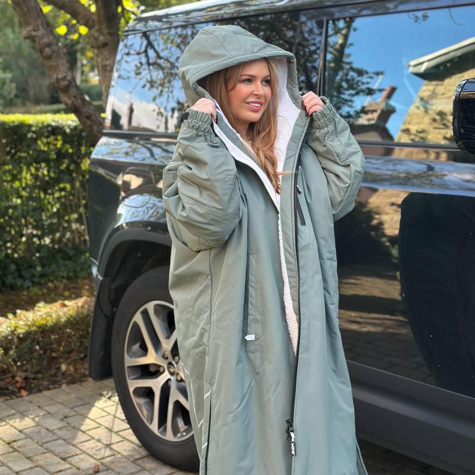 Fleece - Lined Changing Robe | Unisex | Sage - Wave Sups UK