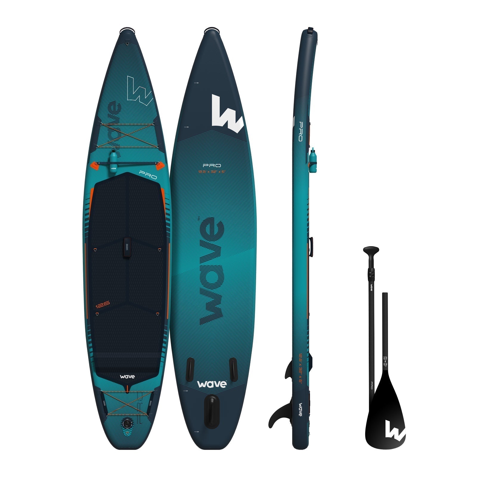 Pro 2.0 SUP | Inflatable Paddleboard | 12'6ft Paddleboards Wave Sups Navy 12'6 | 381x81x15cm
