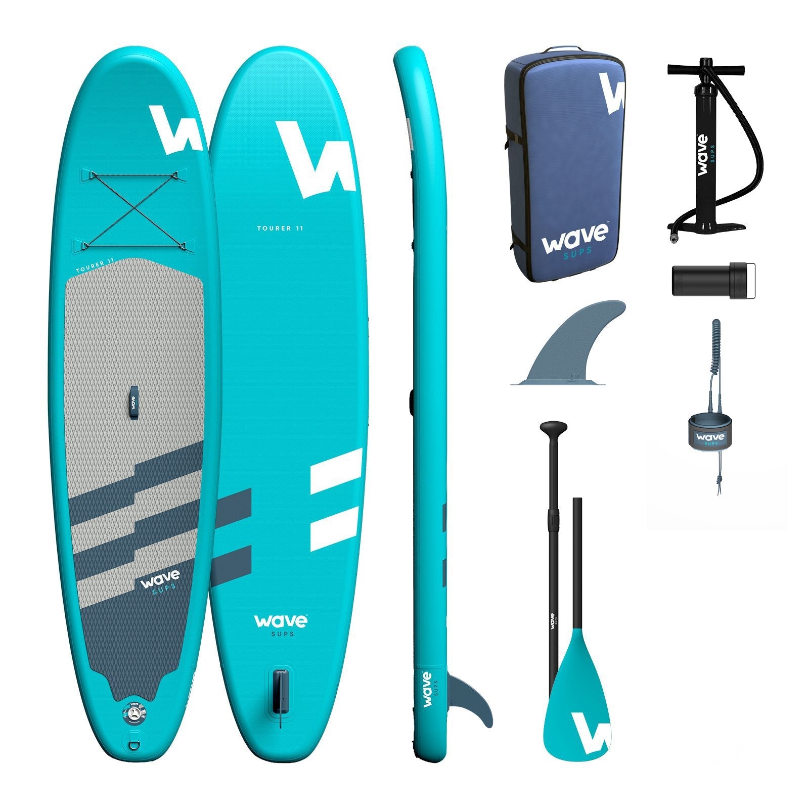 Tourer SUP | Inflatable Stand - Up Paddleboard | 10/11ft | Aqua - Wave Sups USA