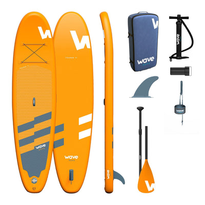Tourer SUP | Inflatable Stand - Up Paddleboard | 10/11ft | Orange - Wave Sups USA