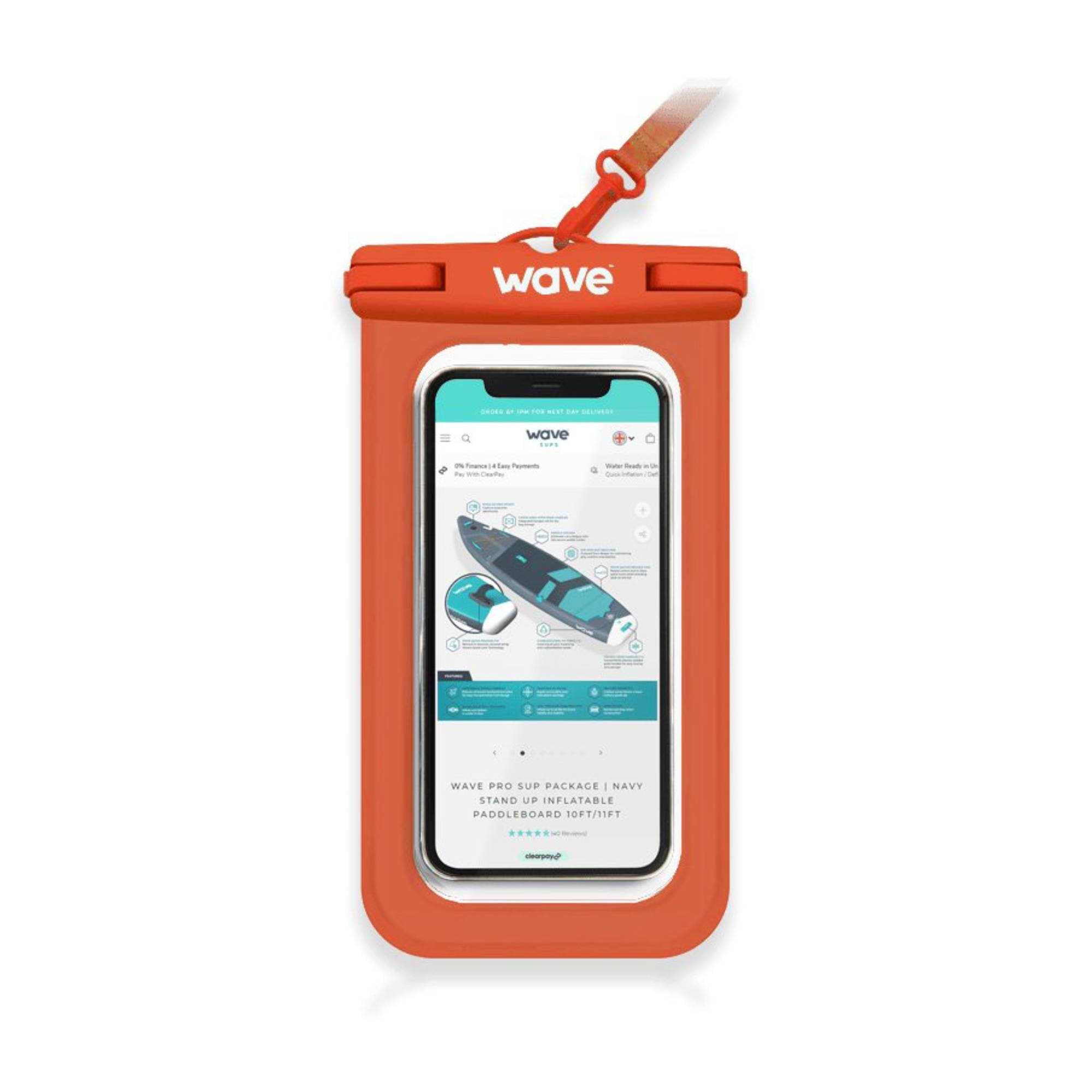 Waterproof Phone Cover | Orange Wave Sups