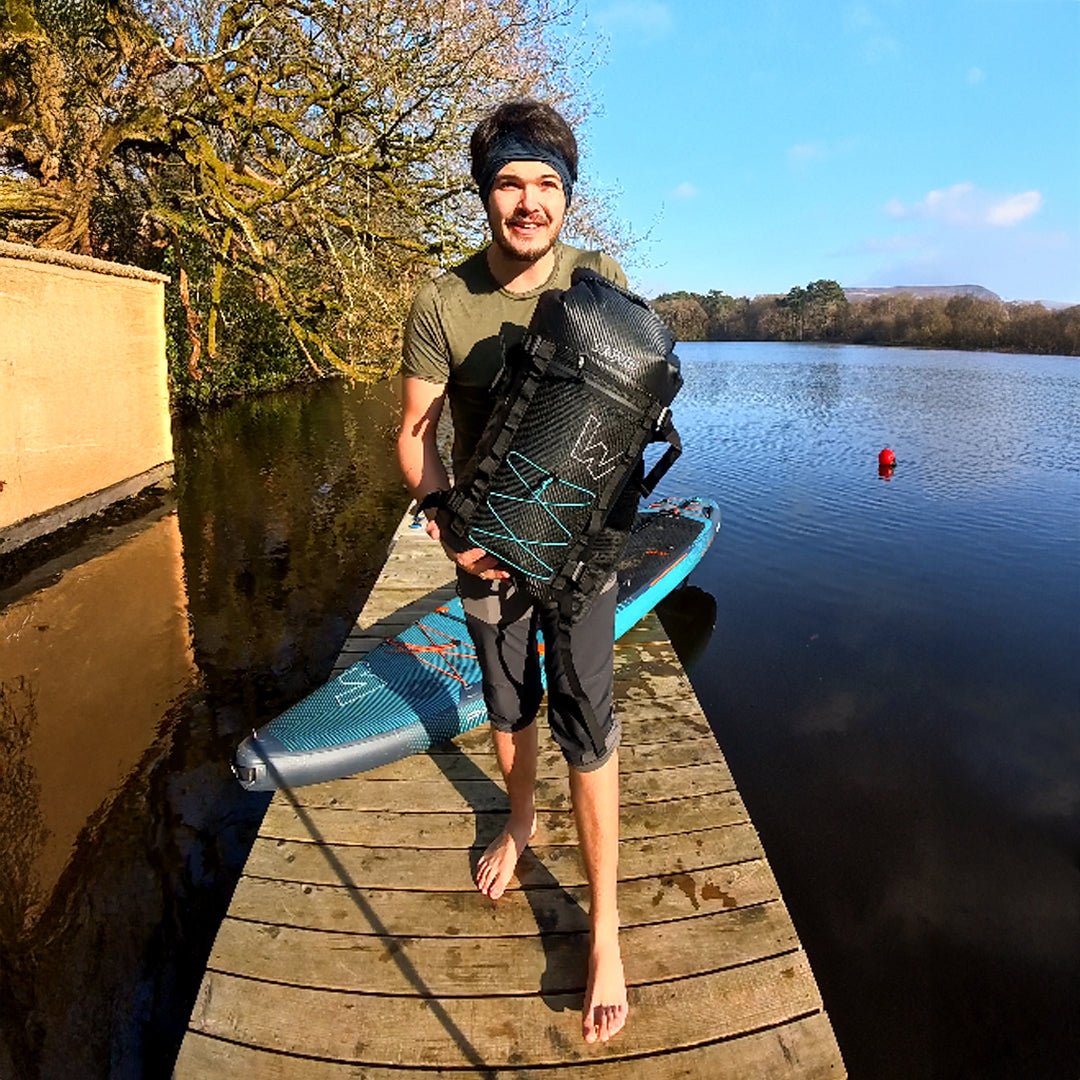 Waterproof Roll Top PVC Deck Bag | Black | 20L Dry Bag Wave Sups UK