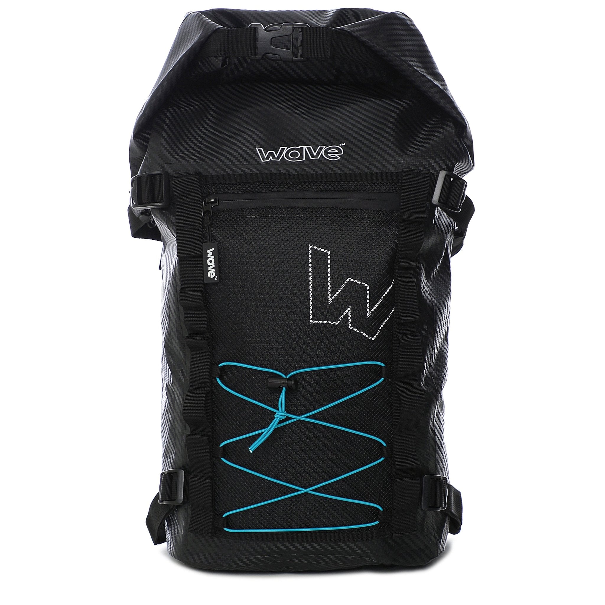 Waterproof Roll Top PVC Deck Bag | Black | 20L Dry Bag Wave Sups UK