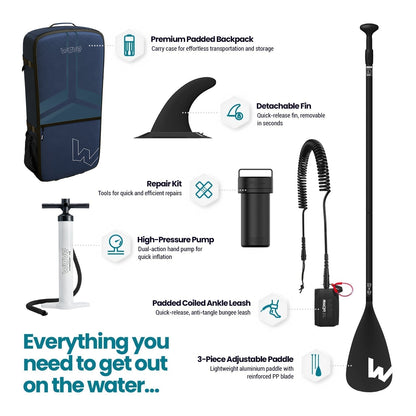 Woody 2.0 SUP | Inflatable Paddleboard | 10'9ft | Aqua Paddleboards Wave Sups