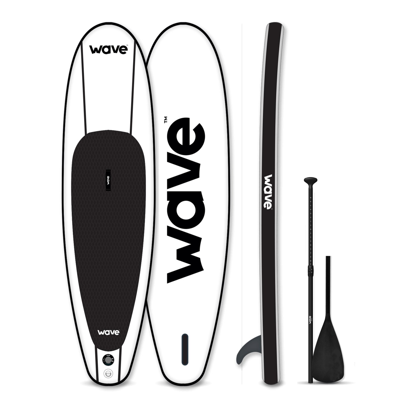 Classic SUP | Inflatable Stand-Up Paddleboard | 10ft | Black & White - Wave Sups Inflatable Paddle boards