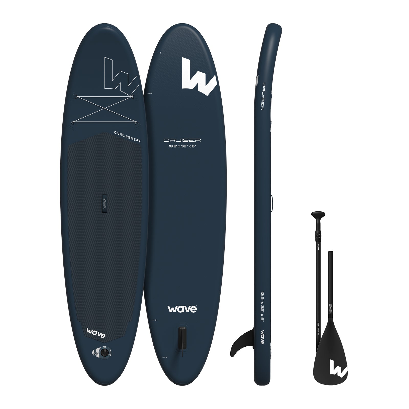 Cruiser SUP | Inflatable Paddleboard | 10'9ft | Navy | Wave SUPS UK