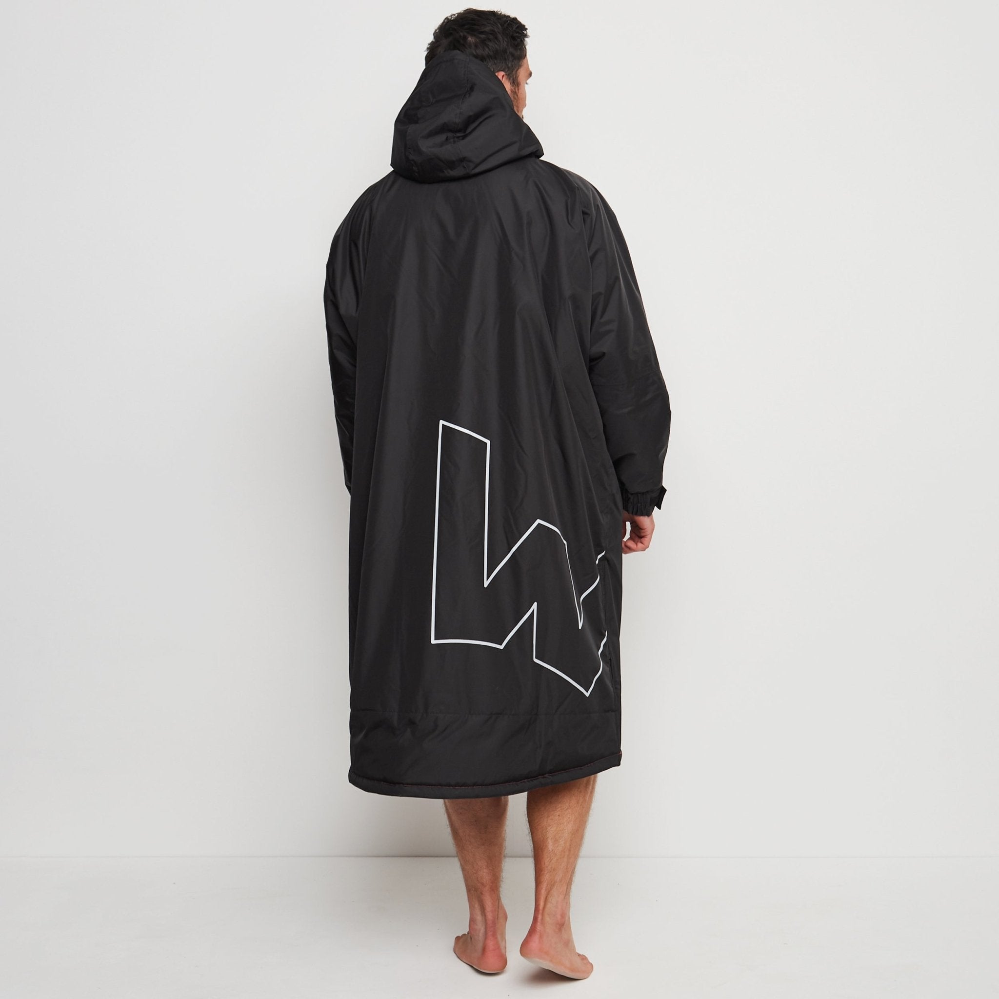 Fleece-Lined Changing Robe | Unisex | Black & Pink - Wave Sups UK