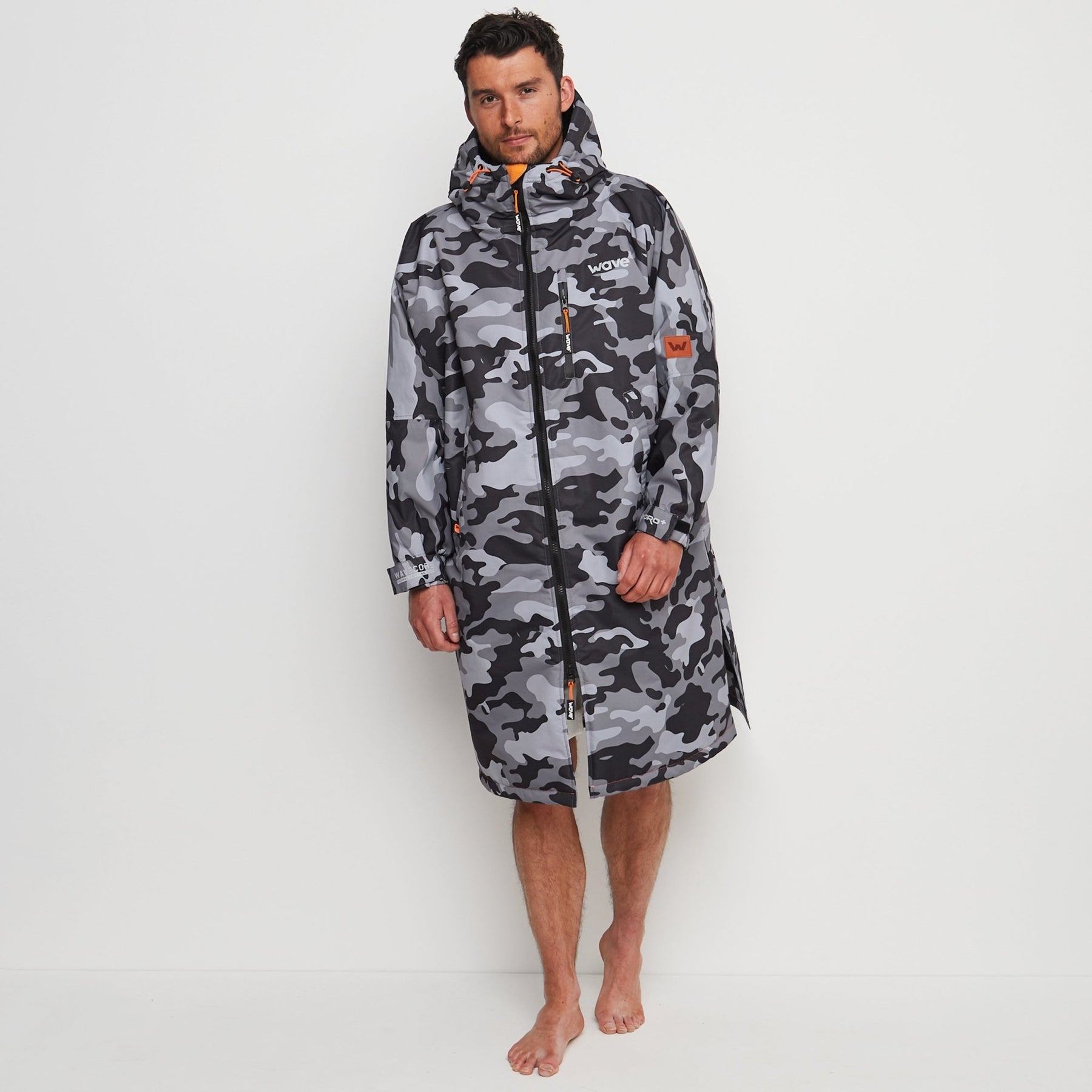 FleeceLined Changing Robe Unisex Grey Camouflage Wave SUPS UK