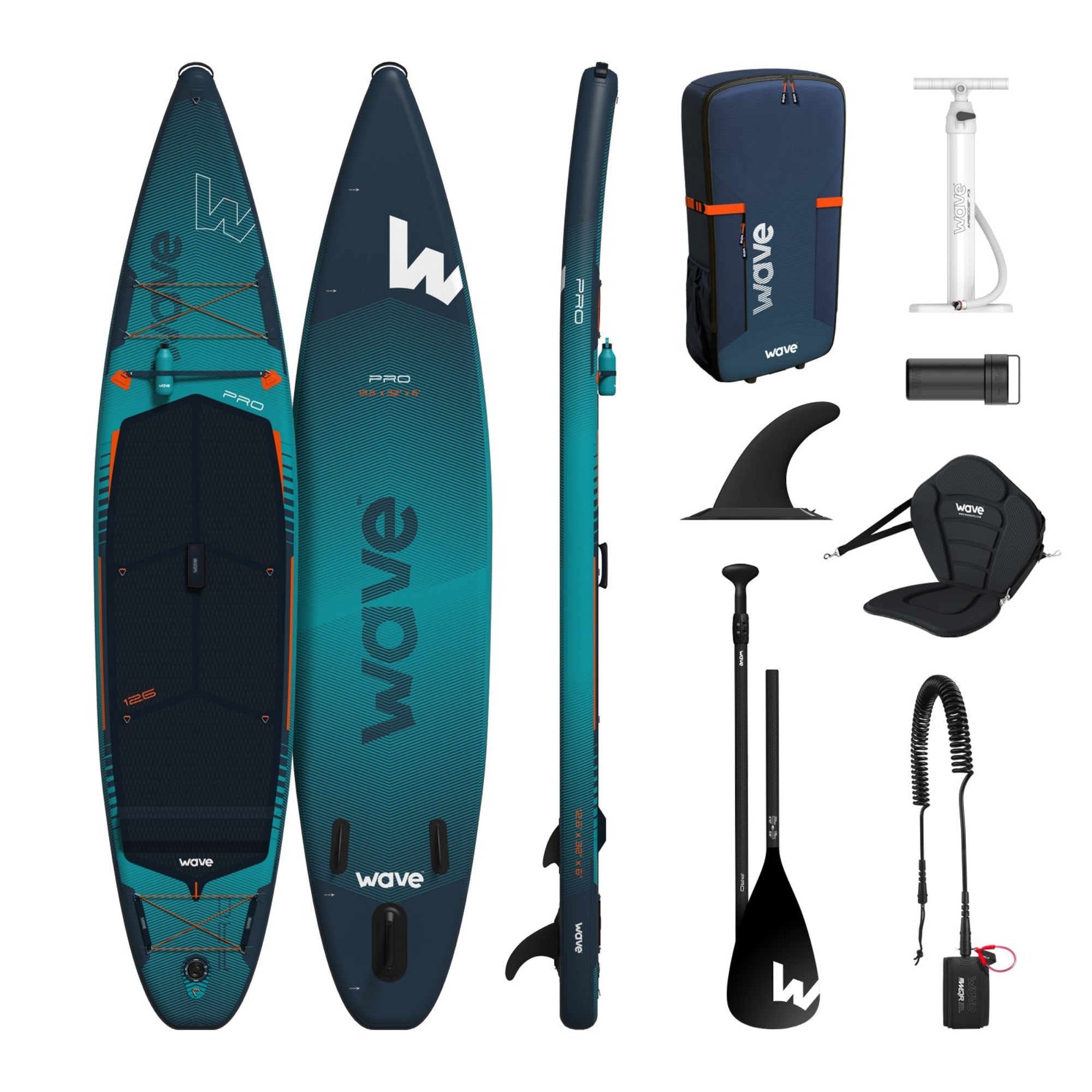 Pro 2.0 SUP | Inflatable Paddle Board | 12'6ft | Navy Inflatable Paddleboards Wave Sups   