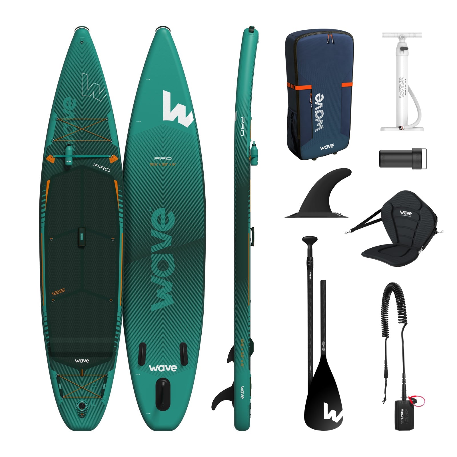 Pro 2.0 SUP | Inflatable Paddleboard | 12'6ft | Teal - Wave Sups UK
