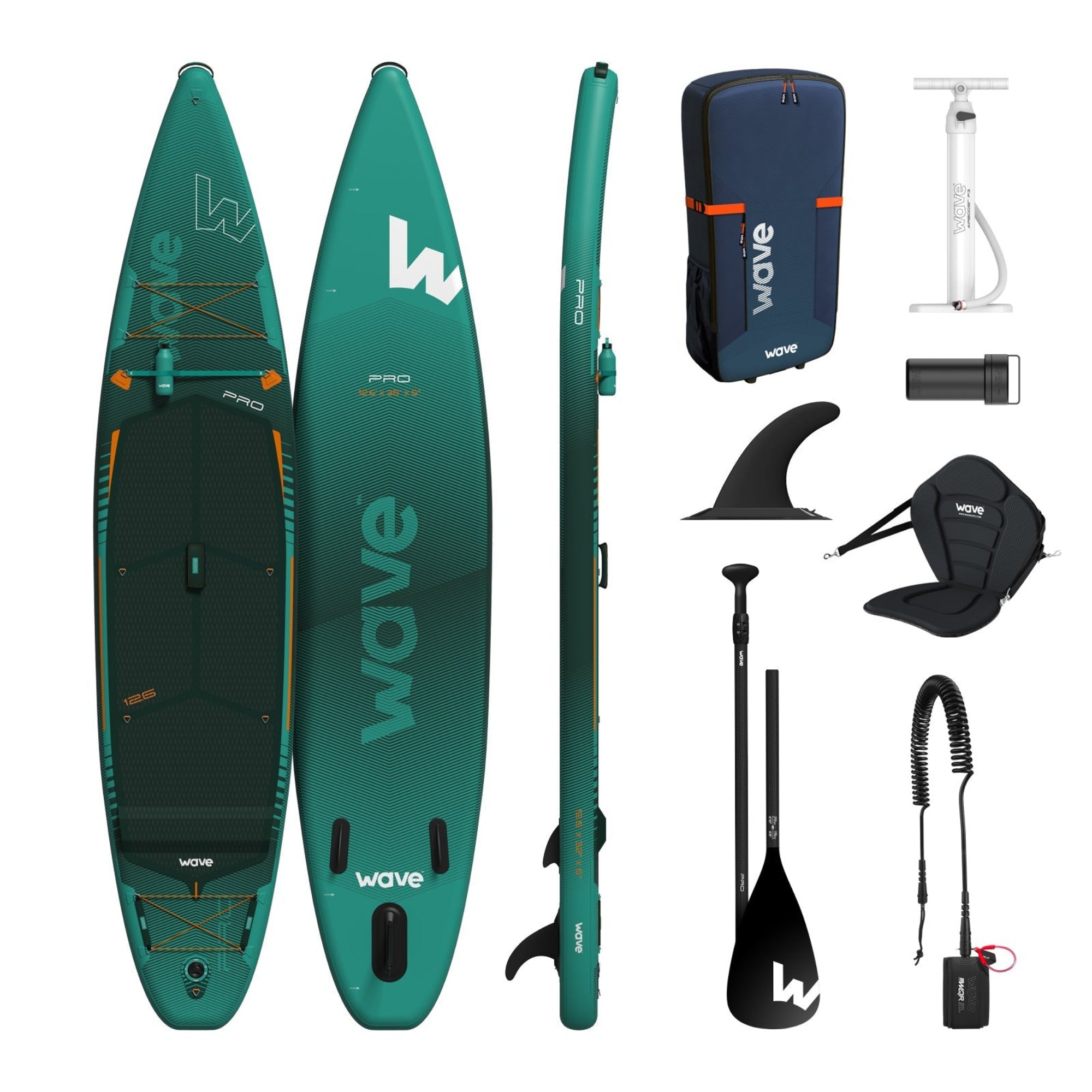 Pro 2.0 SUP | Inflatable Paddle Board | 12'6ft | Teal Inflatable Paddleboards Wave Sups   