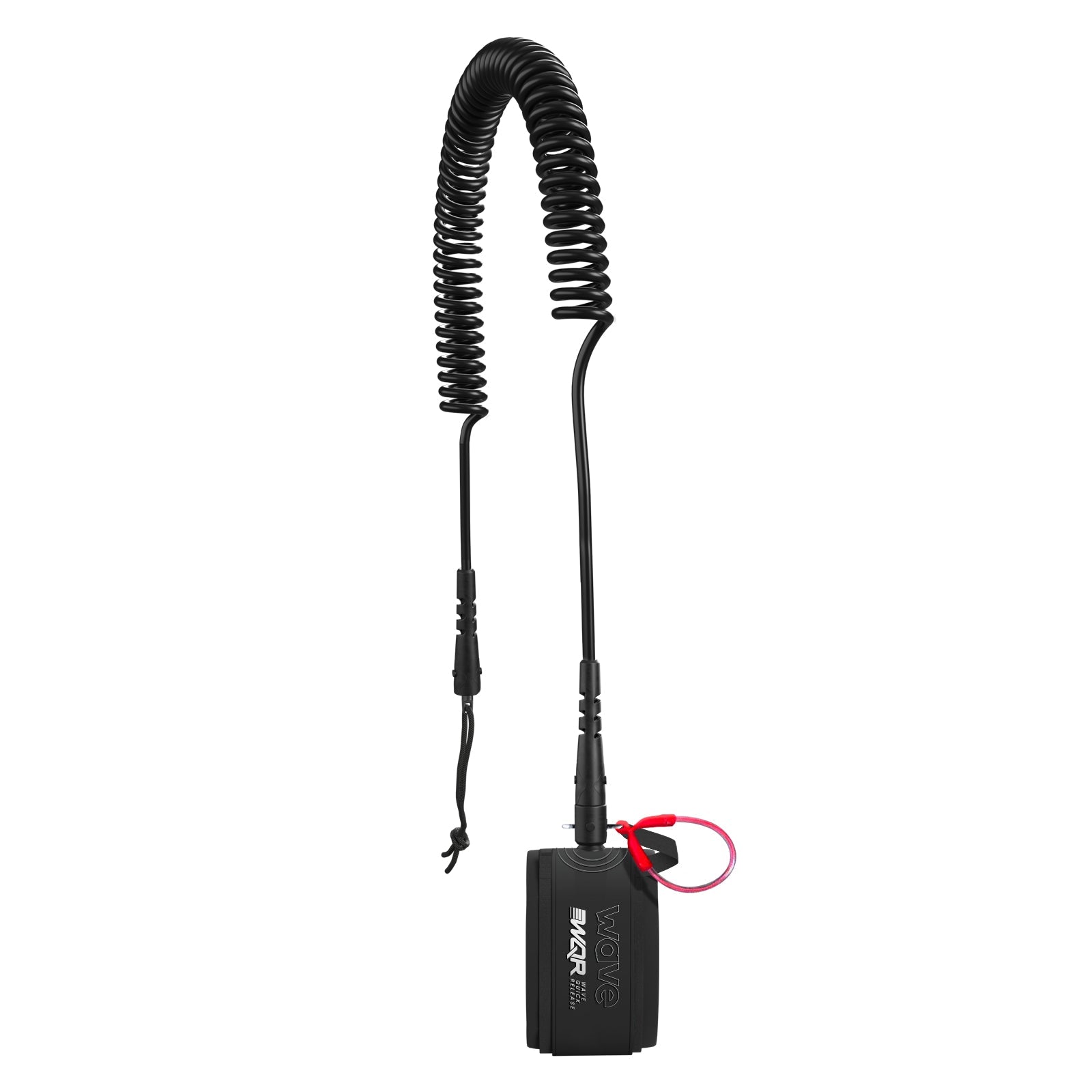 Quick-Release Coiled Ankle Leash | 10ft | Black - Wave Sups UK