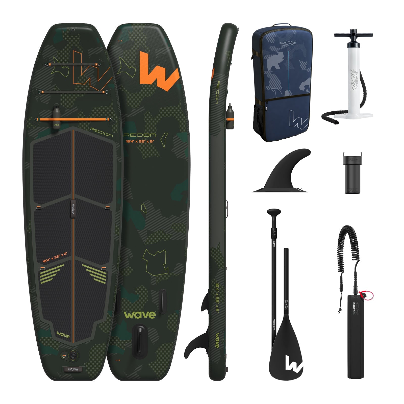 Recon SUP | Inflatable Paddleboard | 10'4ft | Green - Wave Sups UK
