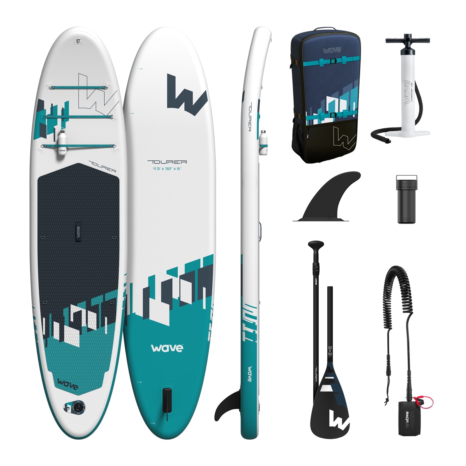 Tourer 2.0 SUP | Inflatable Paddleboard | 10'3/11'3ft | White - Wave Sups UK