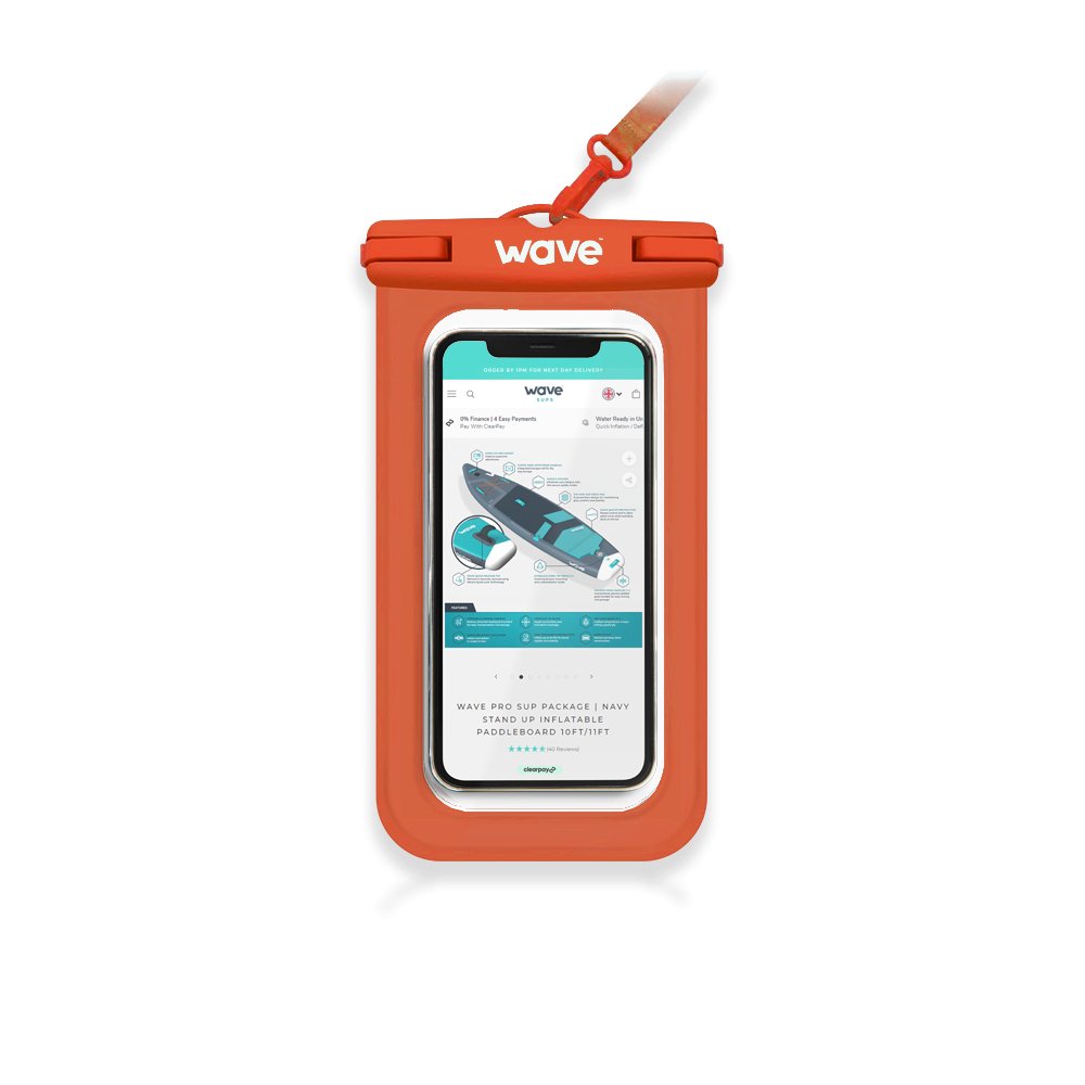 Waterproof Phone Cover | Orange - Wave Sups UK