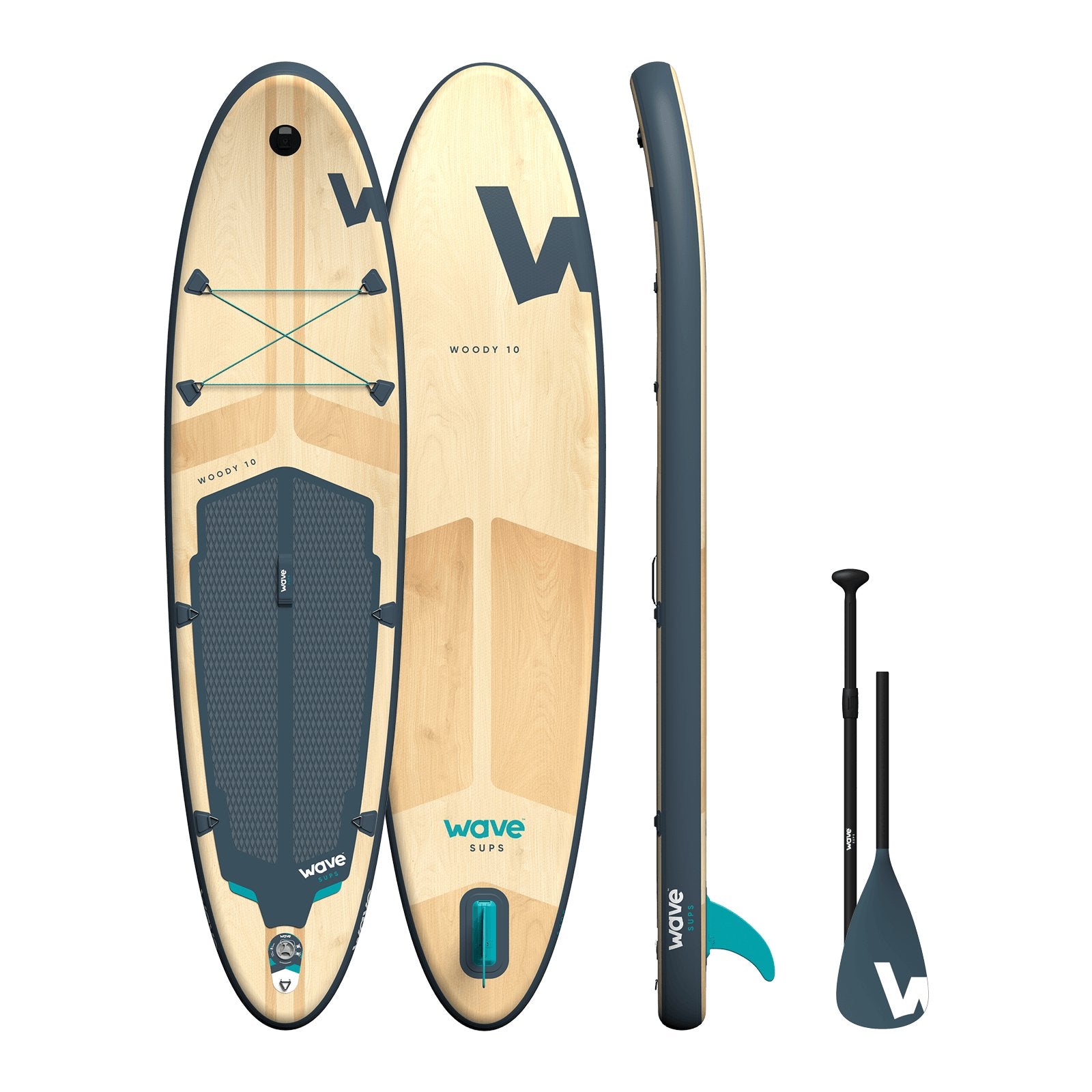 Woody SUP | Inflatable Stand-Up Paddleboard | 10/11ft | Navy - Wave Sups UK